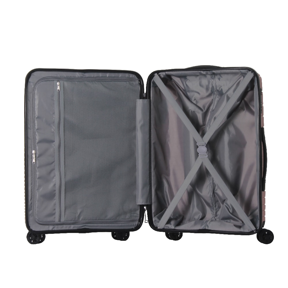 Luggage Set 3 Piece, PP Hardshell Carry On Suitcase With Spinner Wheels & TSA Lock, Lightweight Suitcases For Business, Trip, (20"/24"/28"), Pink_voghion.com